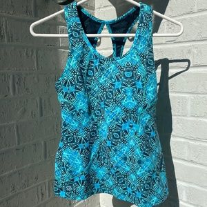 Athleta Cairo Energy tank top Racerback sports bra turquoise Small